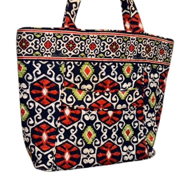 Vera Bradley Tote sun valley print Spacious bag travel navy orange retired - Picture 1 of 3